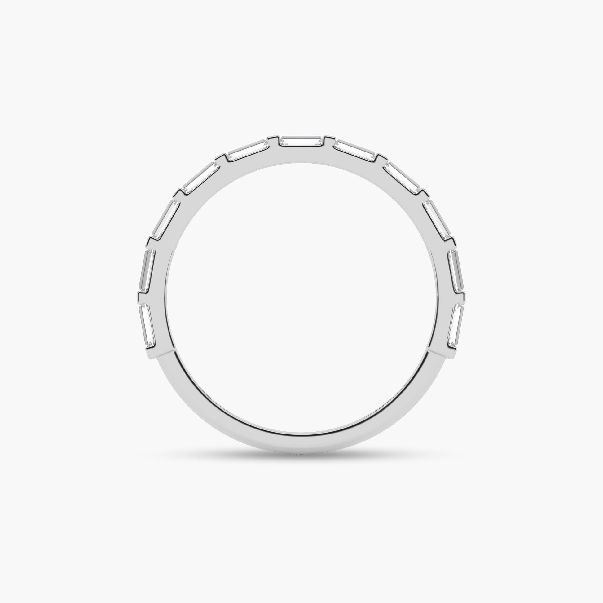 baguette diamond silver ring