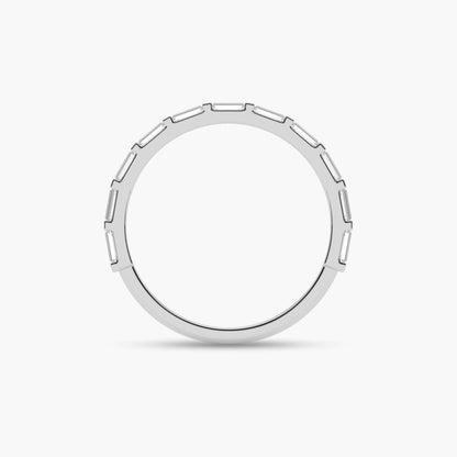 baguette diamond silver ring