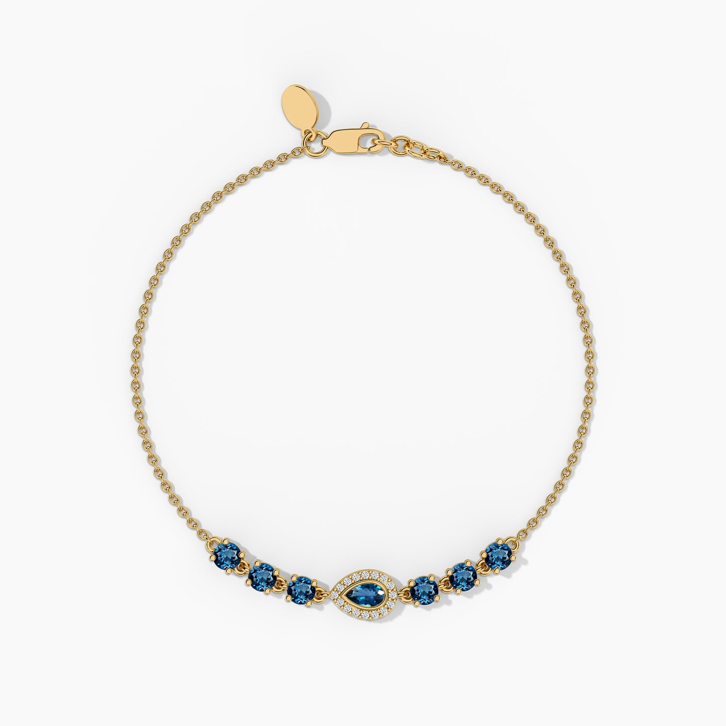 Silver Bracelet with Blue Stone