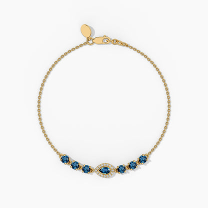 Silver Bracelet with Blue Stone
