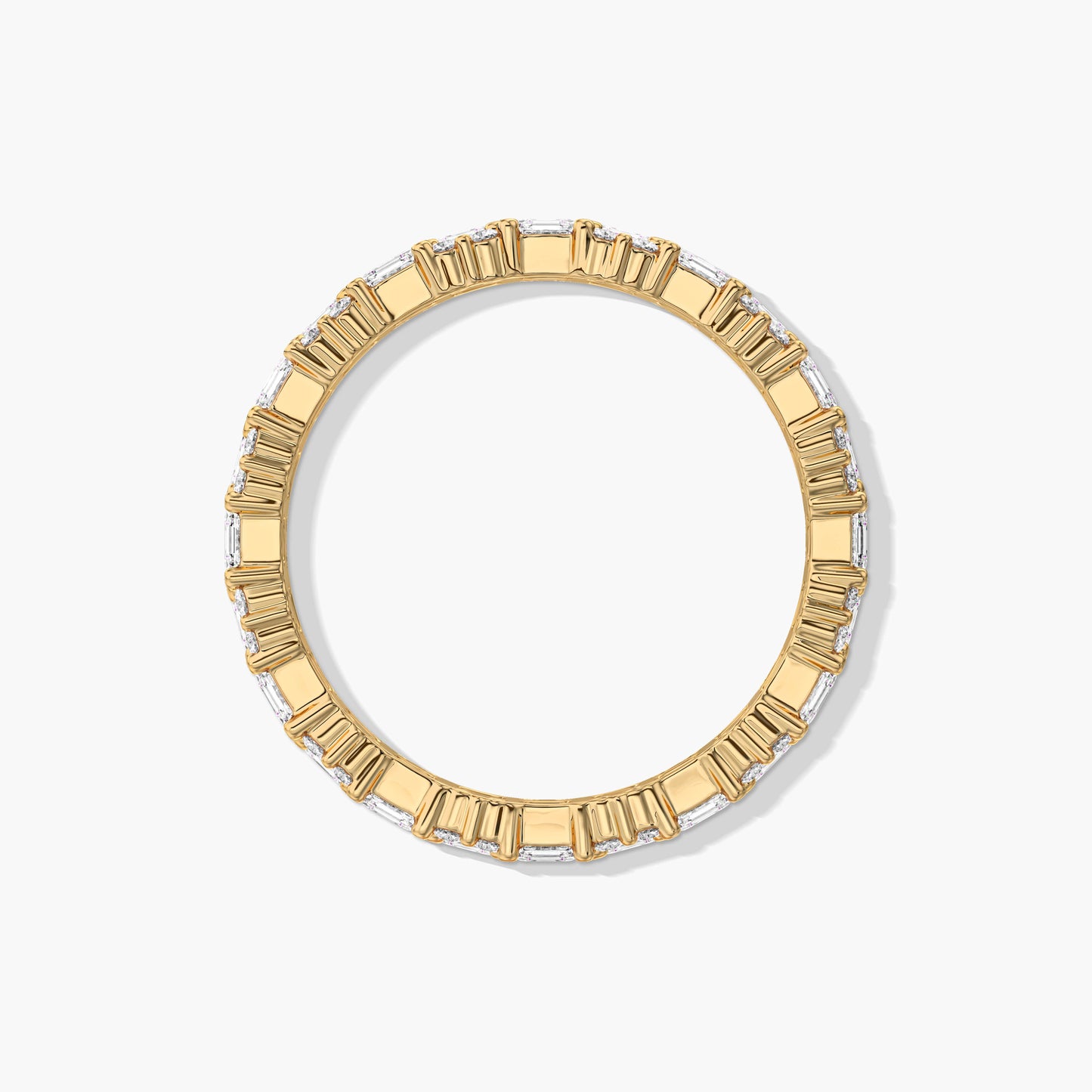 Gold-plated ring with baguette-cut stones