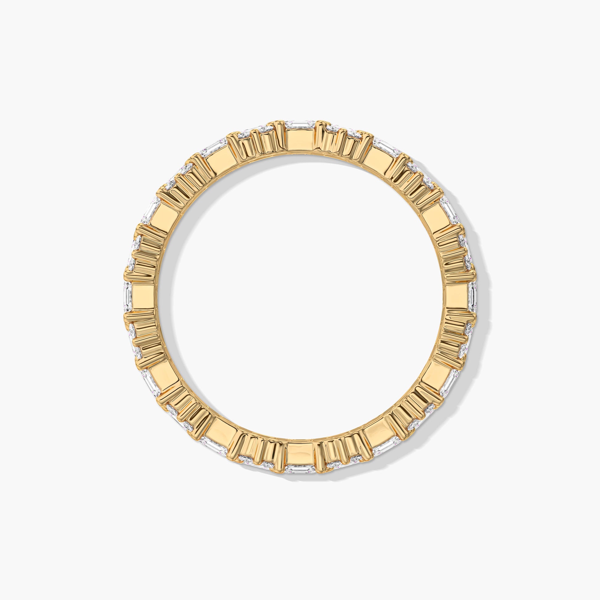 Gold-plated ring with baguette-cut stones