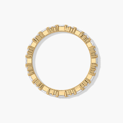 Gold-plated ring with baguette-cut stones