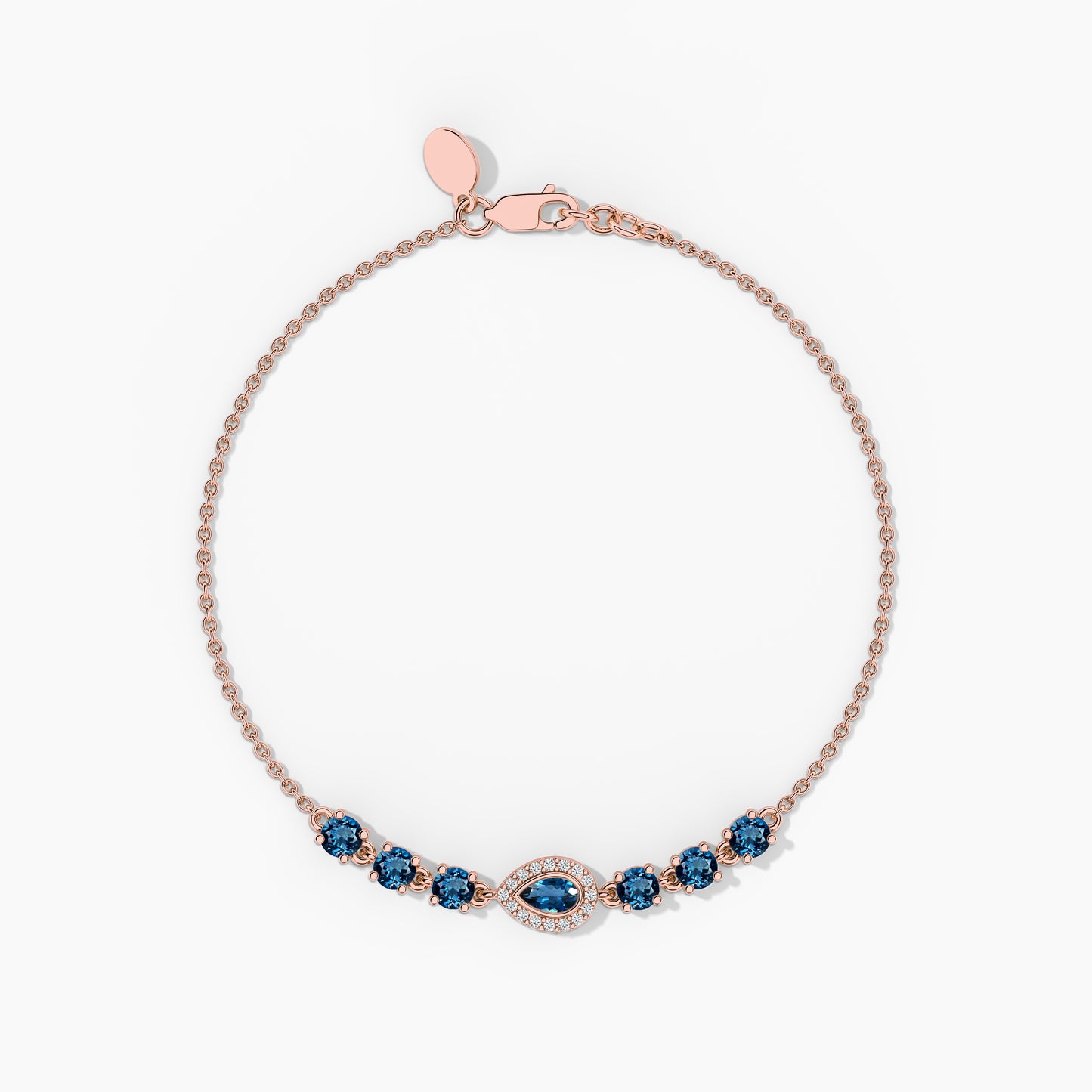 Silver Bracelet with Blue Stone