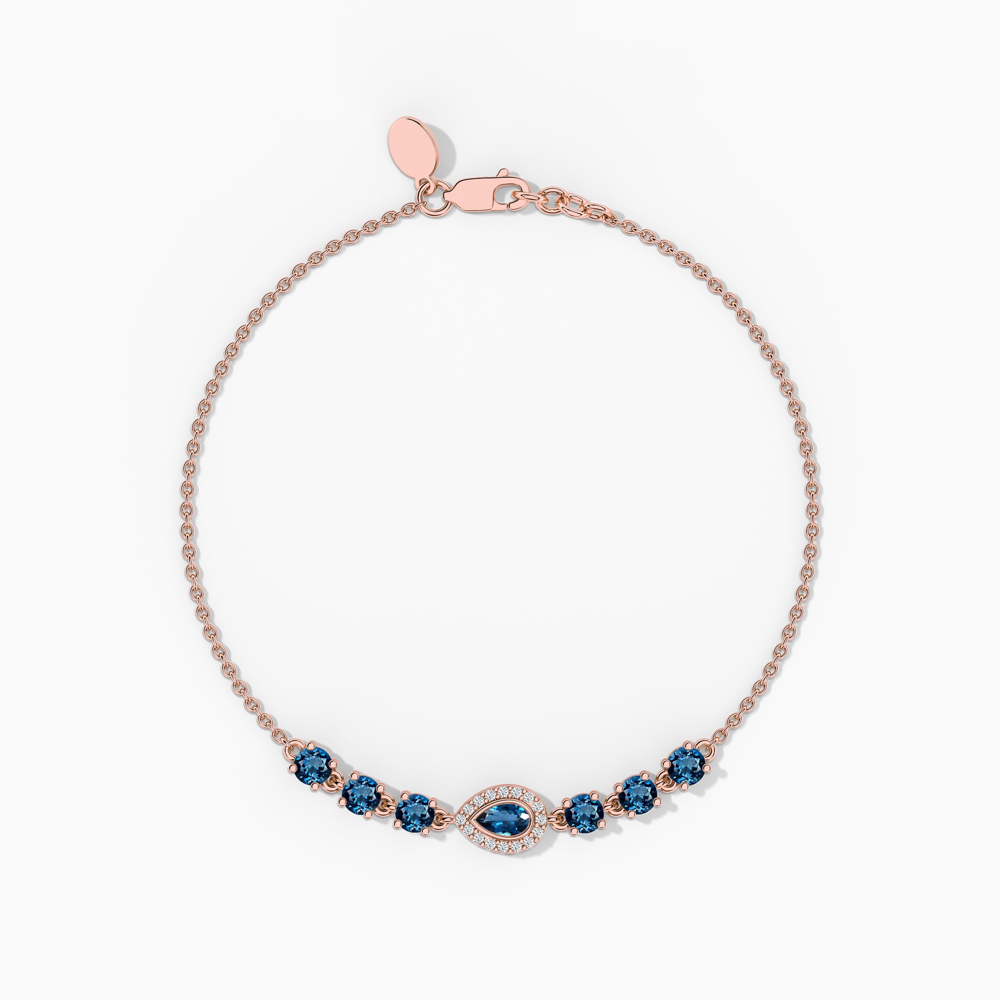 Silver Bracelet with Blue Stone