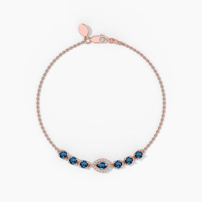 Silver Bracelet with Blue Stone