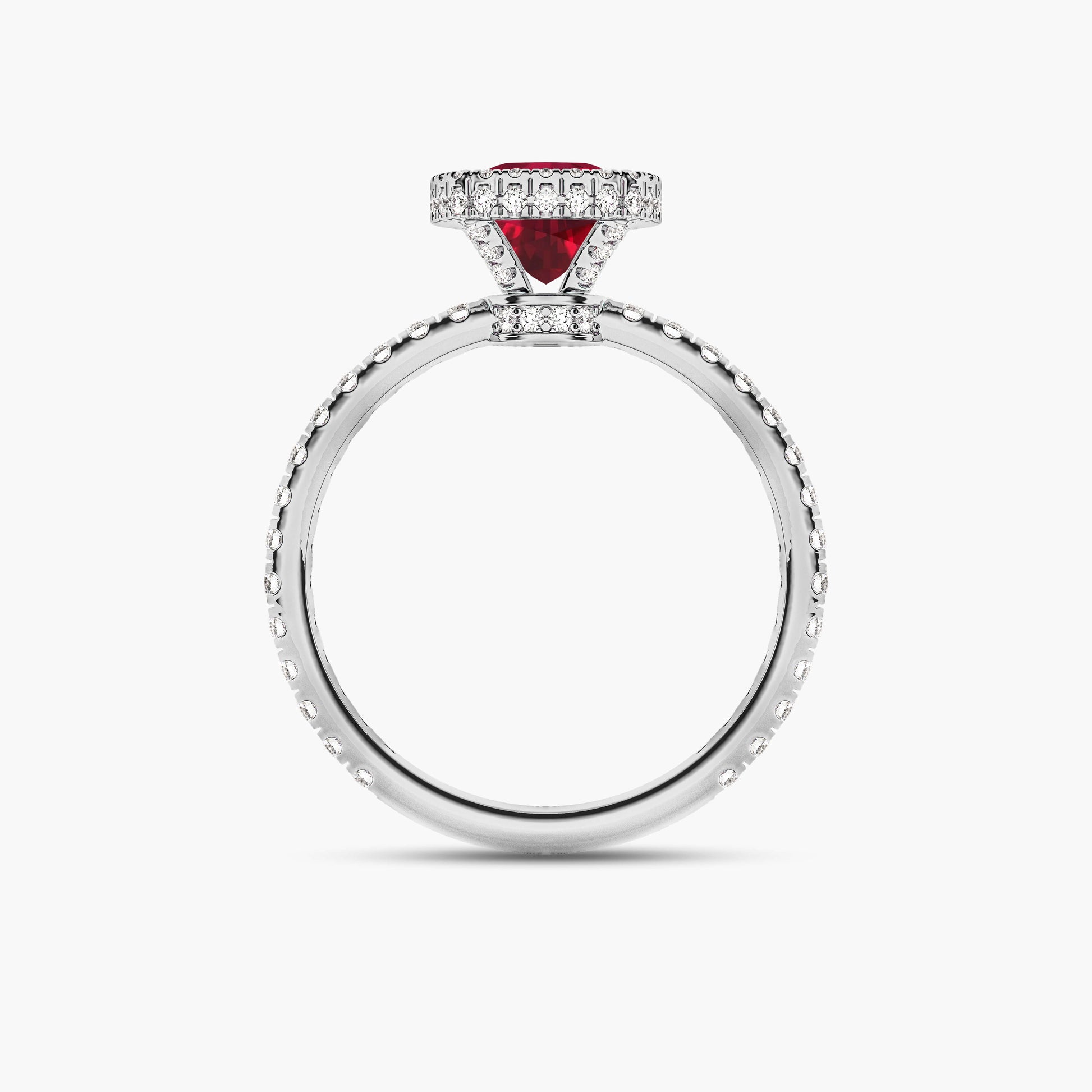 white gold plated silver ruby ring