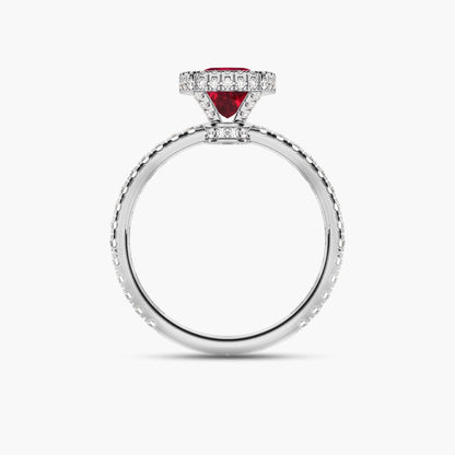 white gold plated silver ruby ring