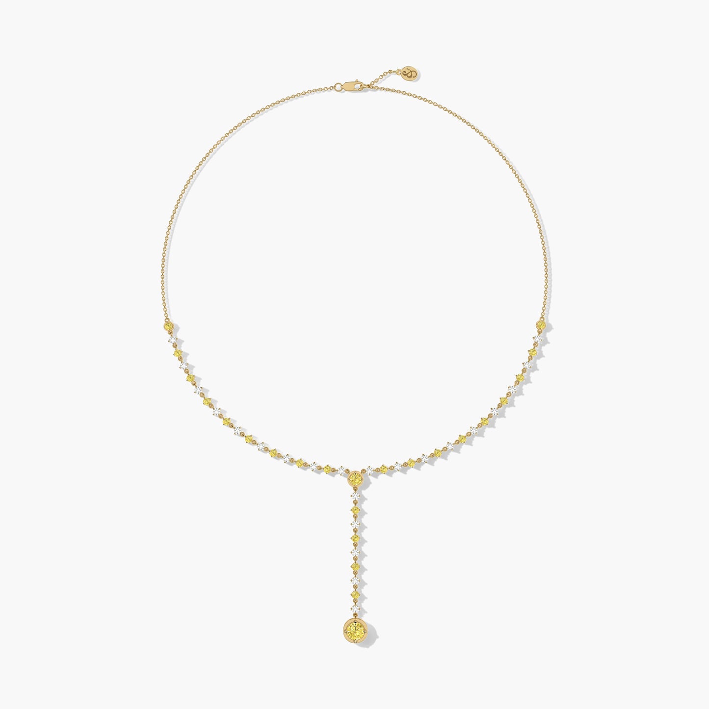 Yellow and White Diamond Necklace