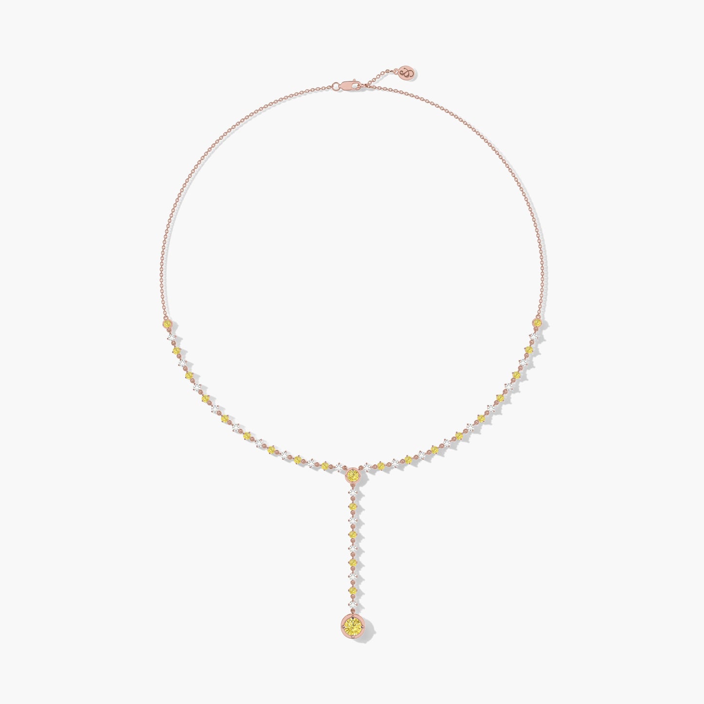 Yellow and White Diamond Necklace