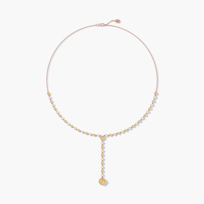 Yellow and White Diamond Necklace