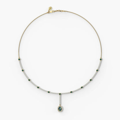 yellow gold-plated simple diamond necklace