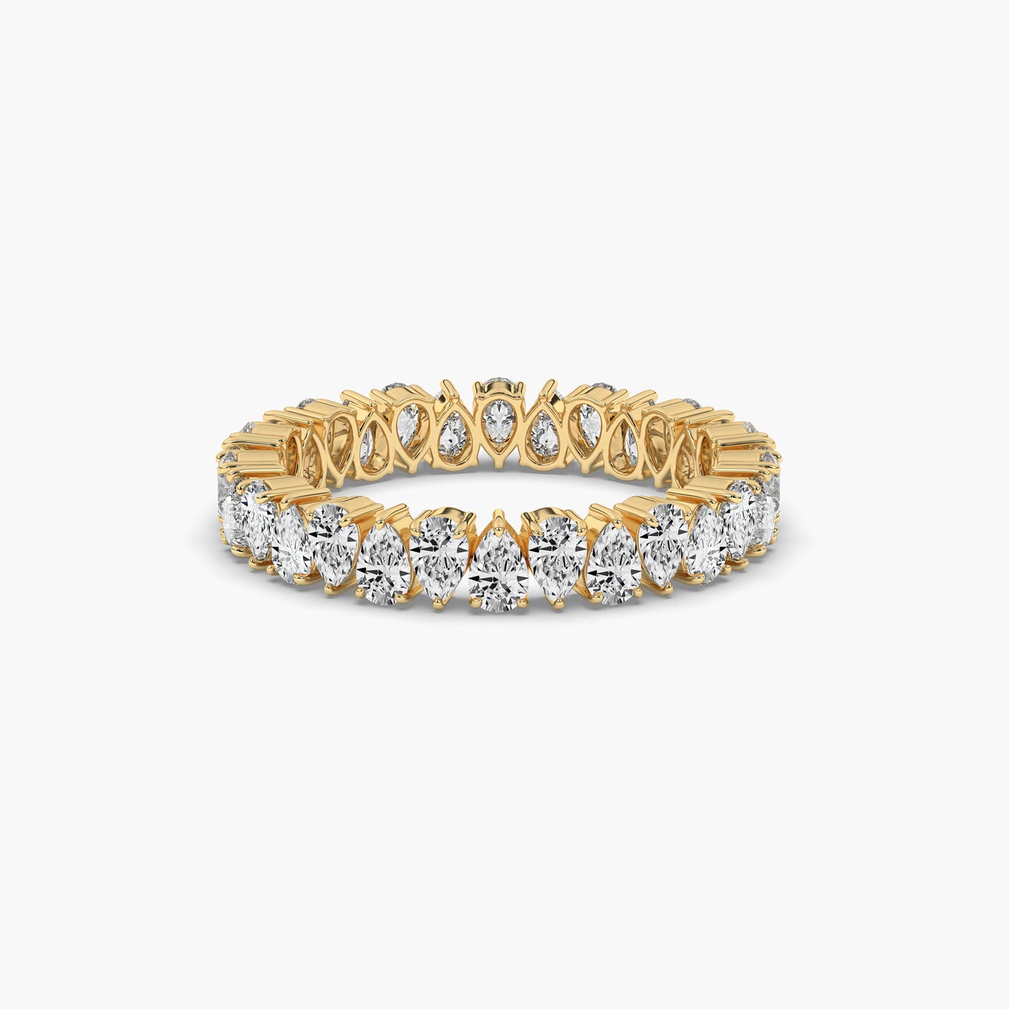 Pear diamond wedding band