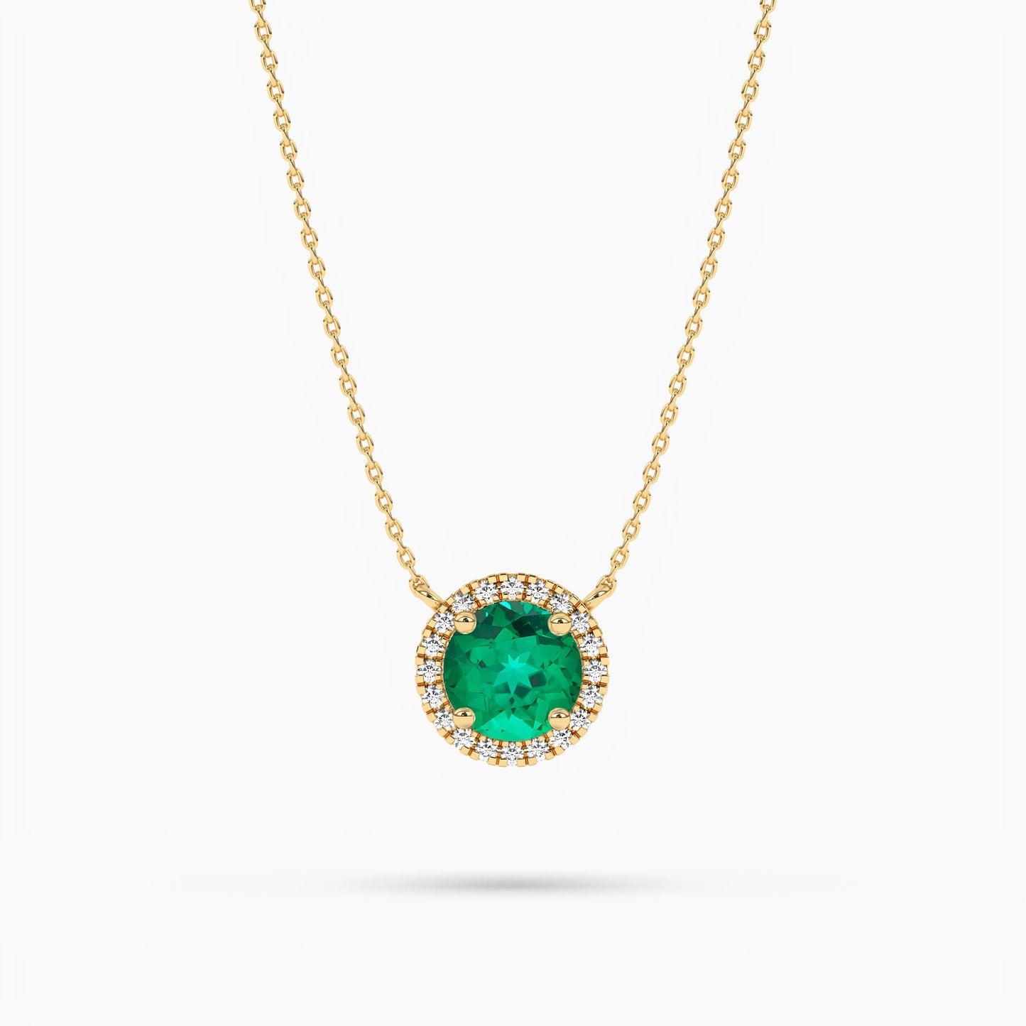 green stone diamond necklace​