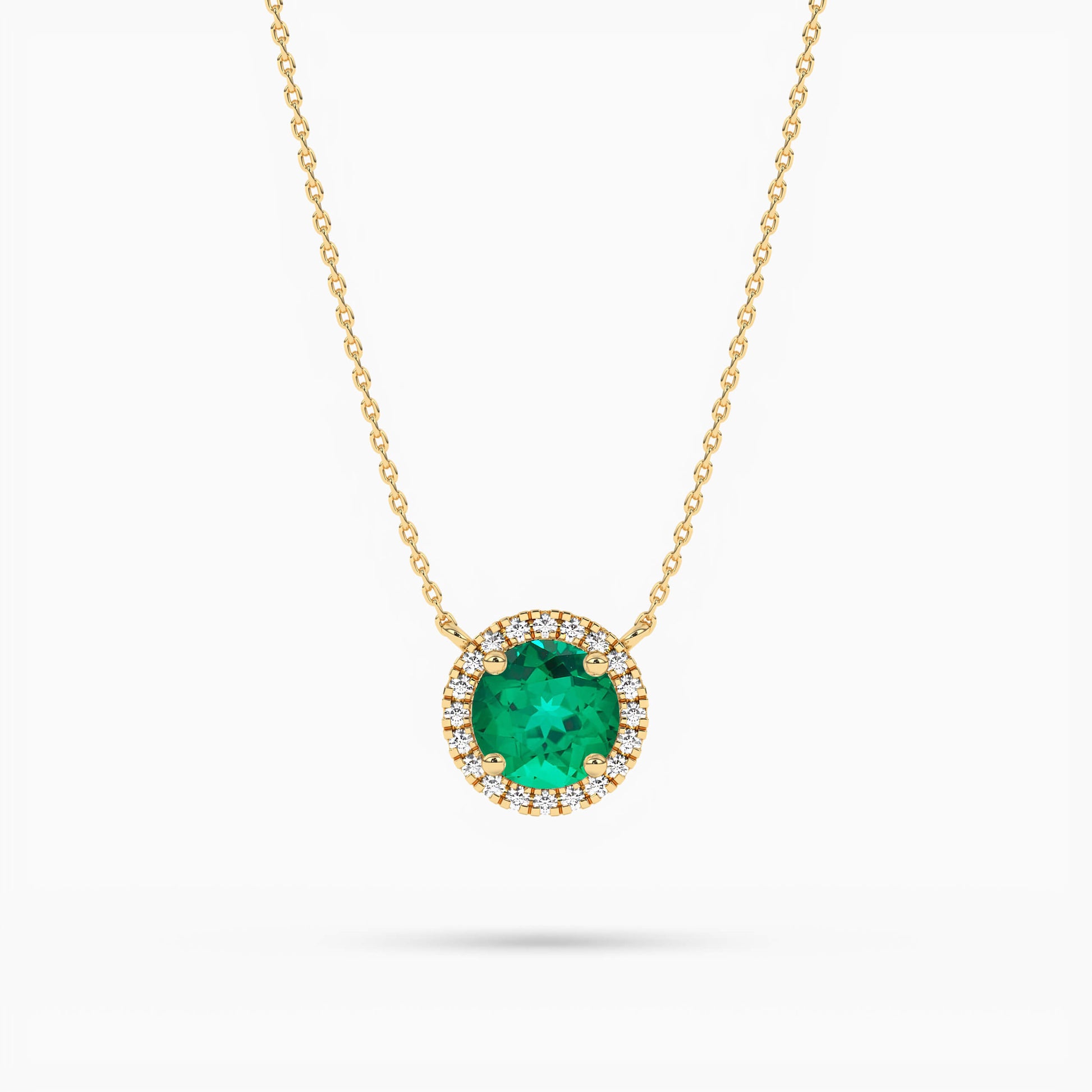 green stone diamond necklace​