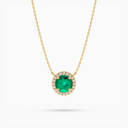 green stone diamond necklace​
