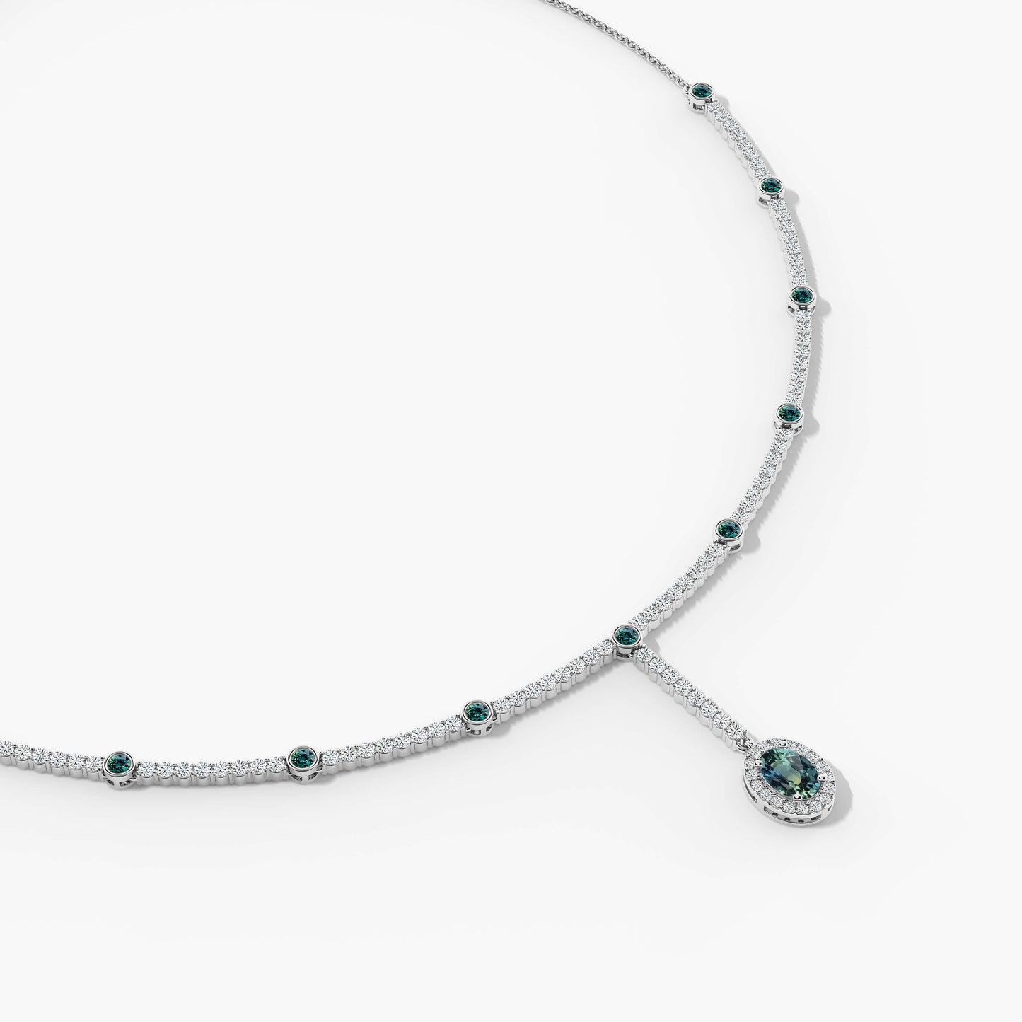 blue stone diamond necklace