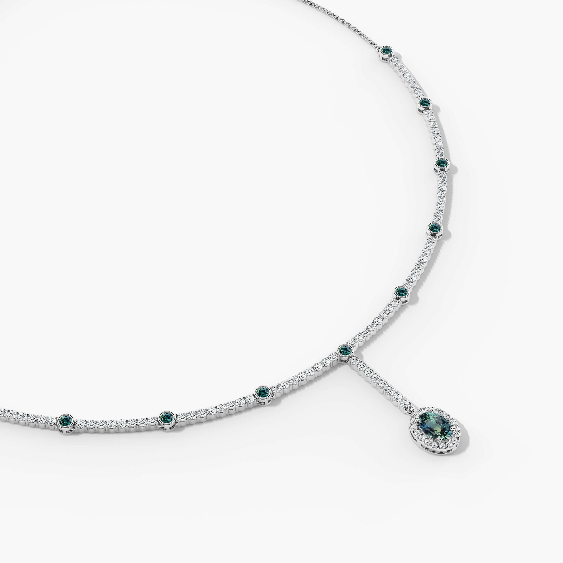 blue stone diamond necklace