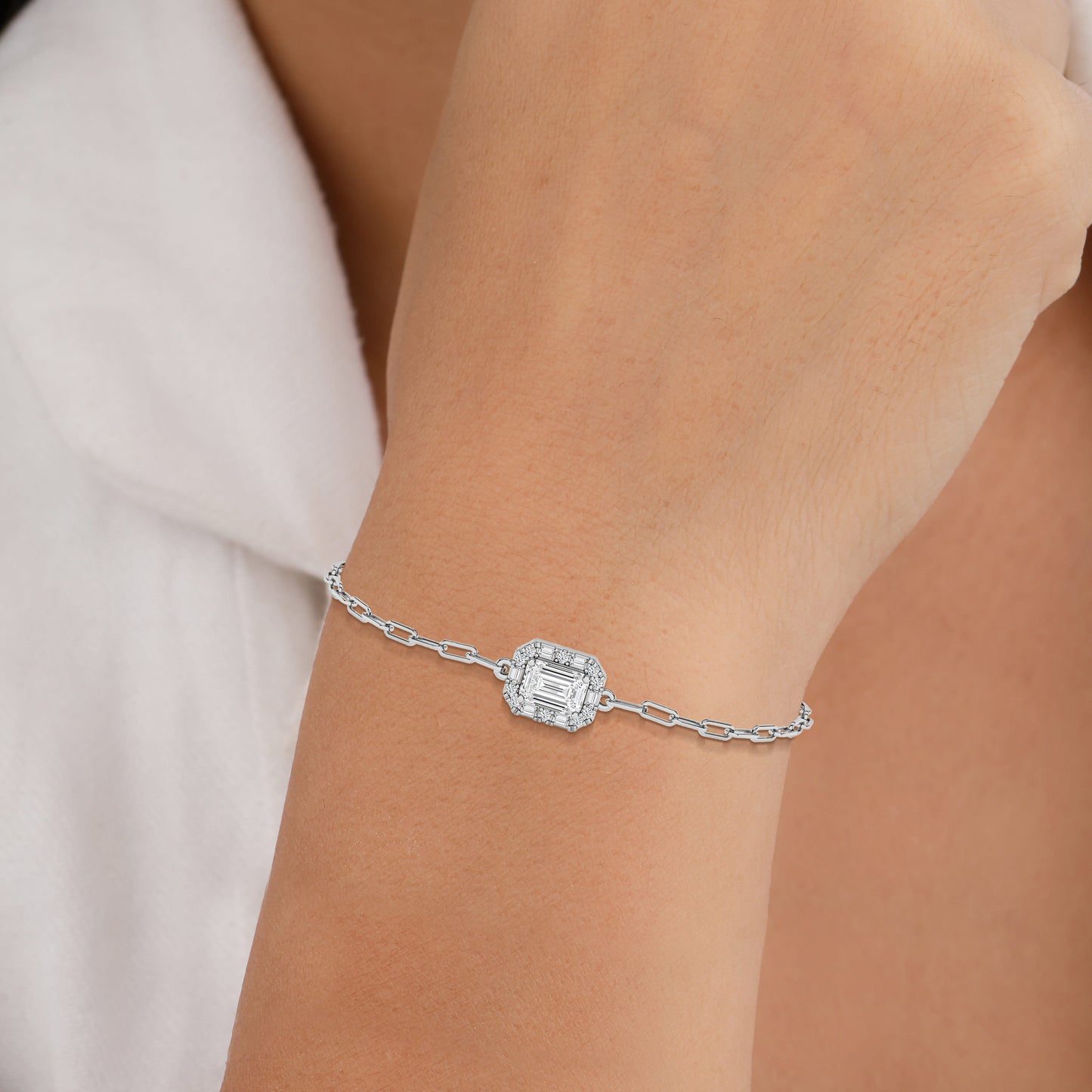 sterling silver bracelet white gold plated