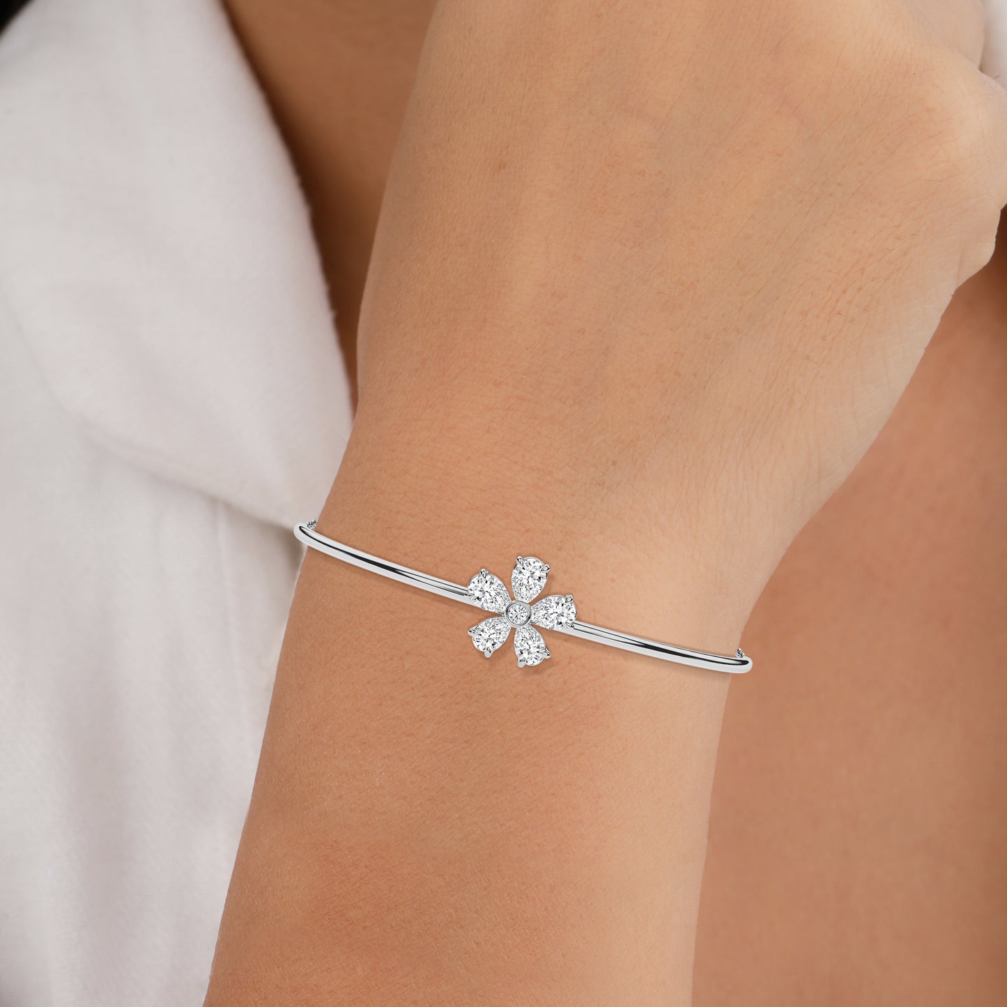 bangle and chain silver bracelet