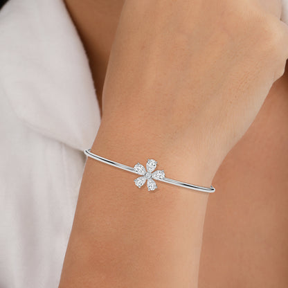 bangle and chain silver bracelet