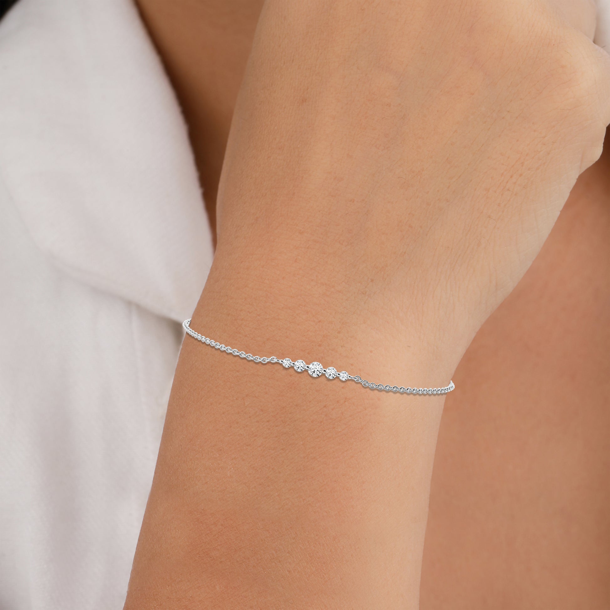 Sparkling Graduation Diamond Chain Bracelet