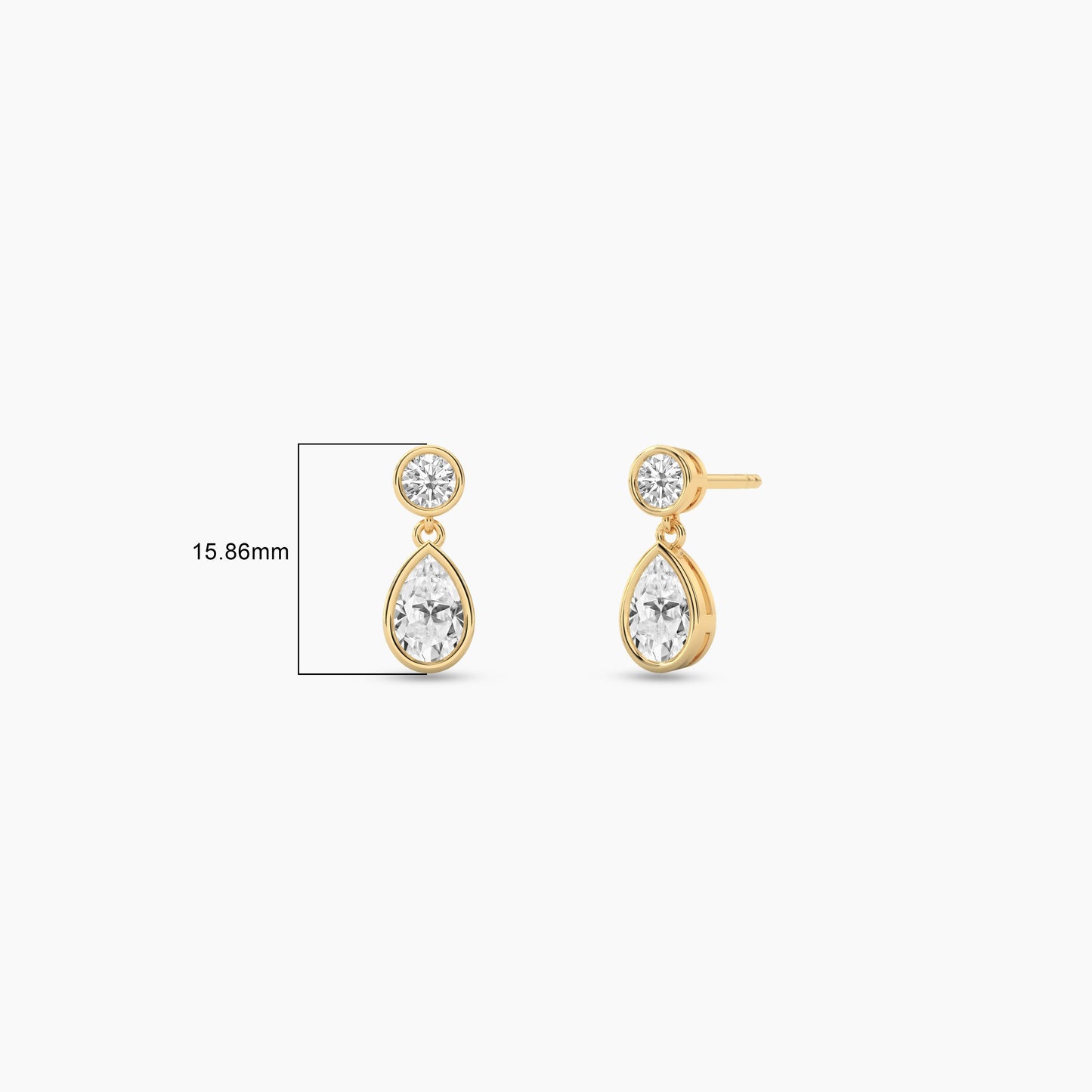 Yellow gold plated diamond stud earrings