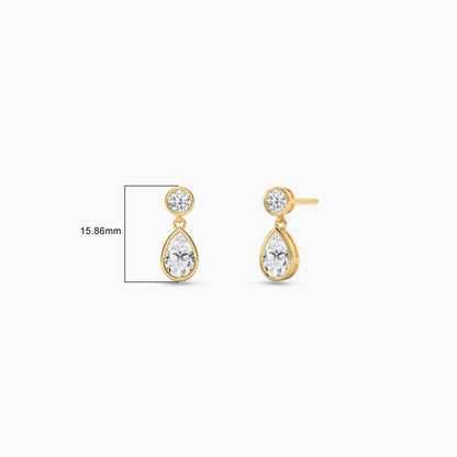 Yellow gold plated diamond stud earrings