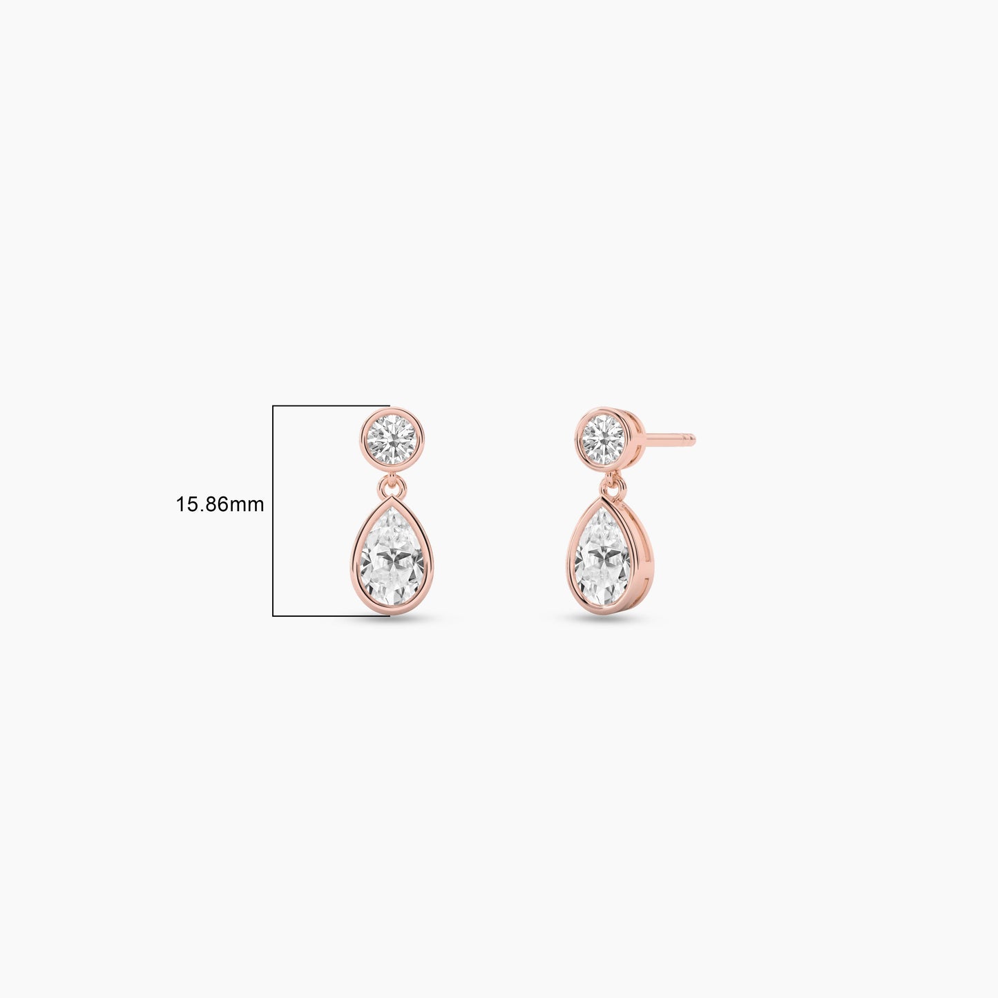 Rose gold Diamond Dangling Earrings
