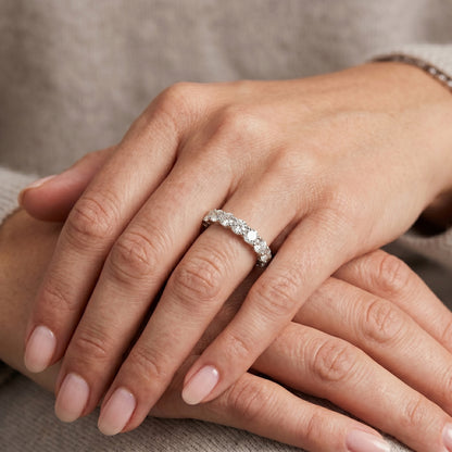Round Diamond 925 Silver Wedding Band