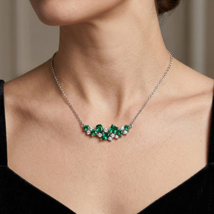 green and silver necklace