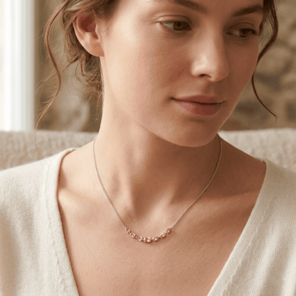 diamond necklace pinkstone