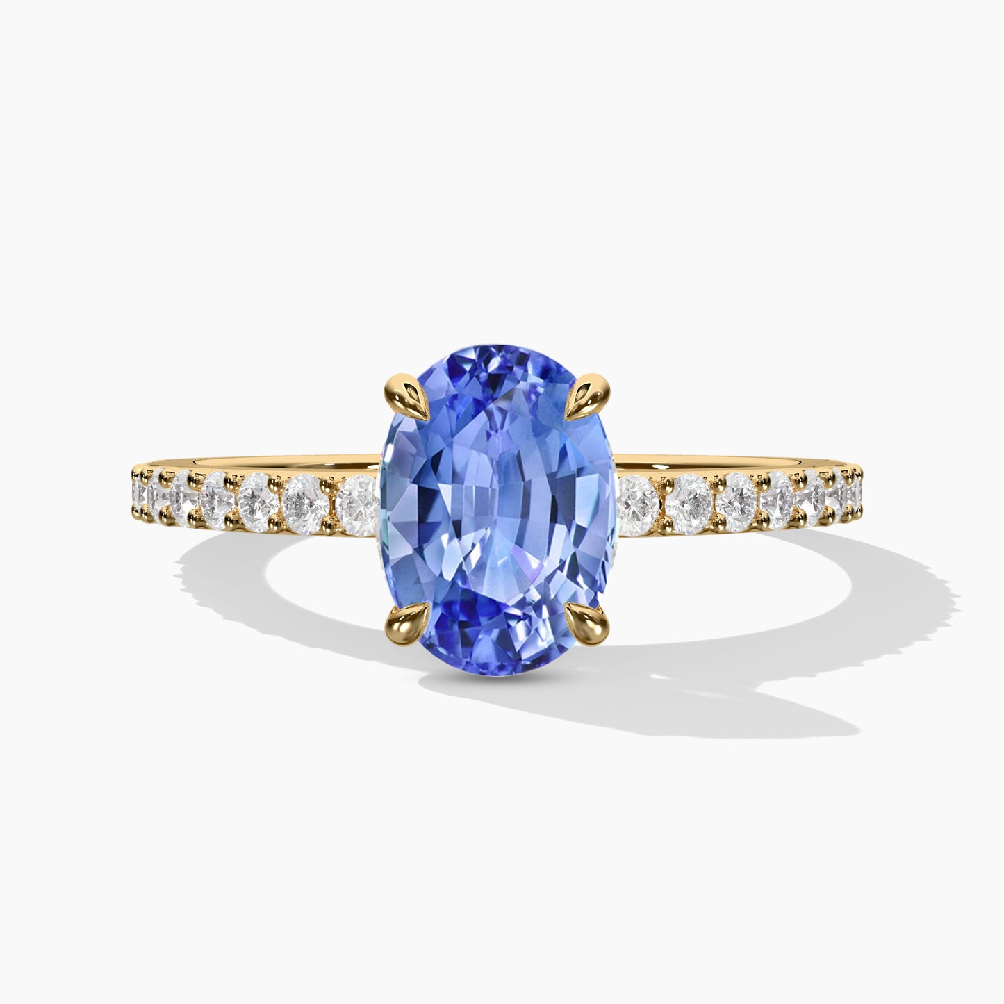 oval big diamond rings with blue stone