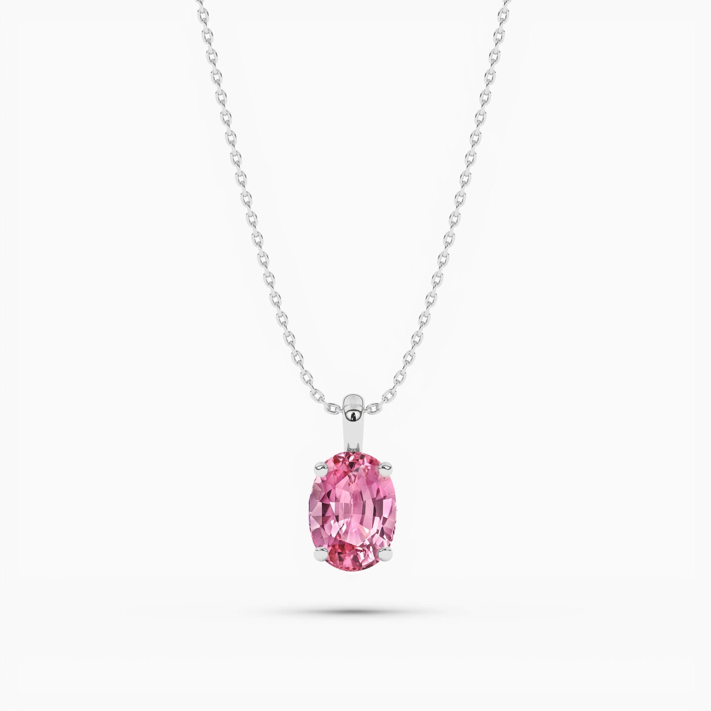 white gold plated pink diamond pendant