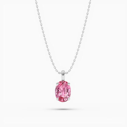 white gold plated pink diamond pendant