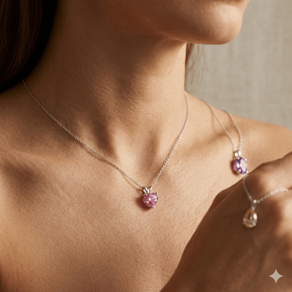 caratiro love diamond silver heart chain 