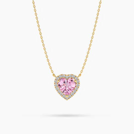 pink diamond necklace set