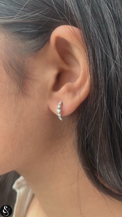 Original Silver Earrings Half Hoop