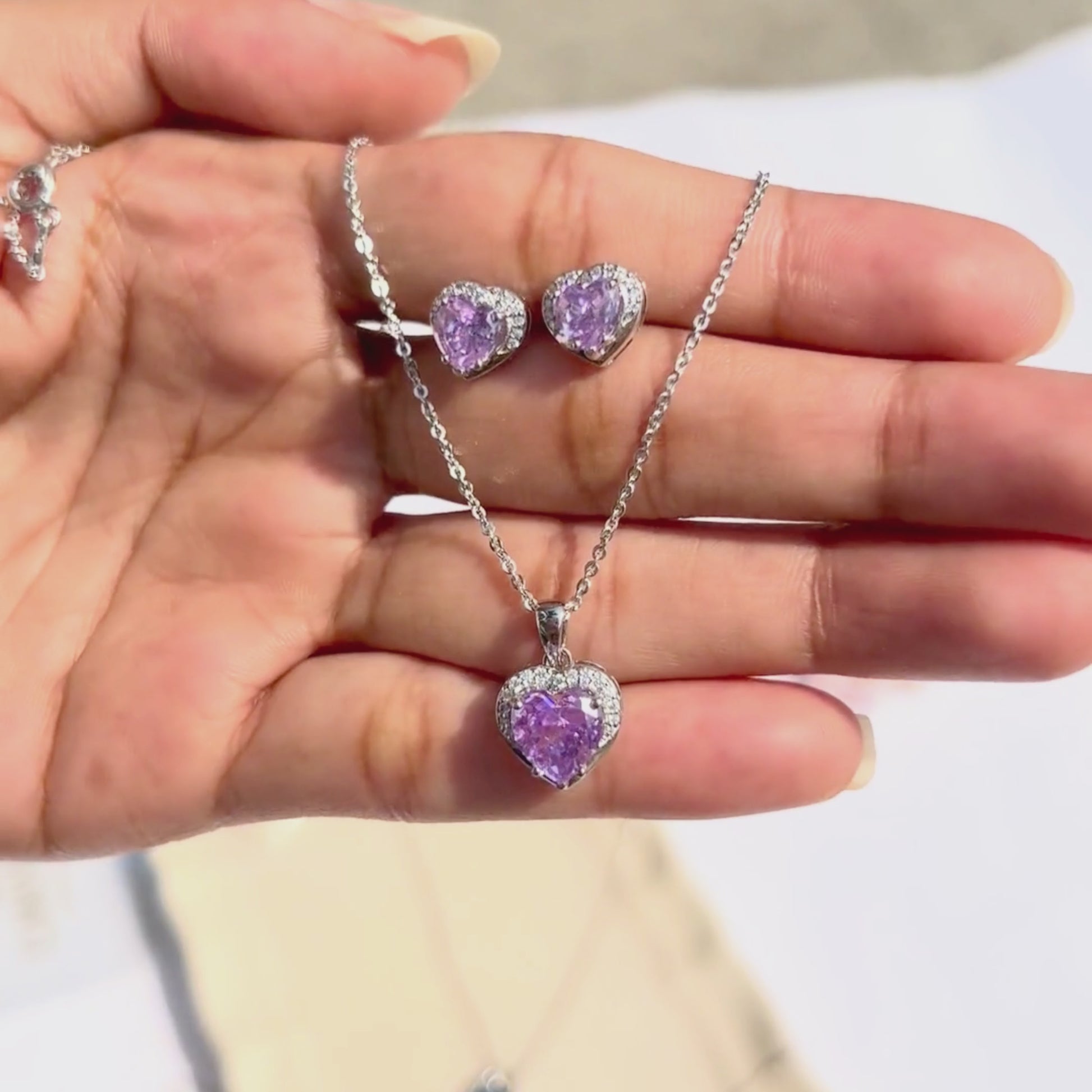 Purple stone necklaces for women