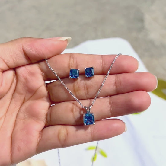 blue necklace