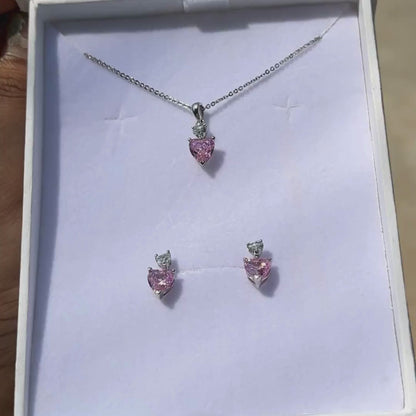 two heart silver necklace