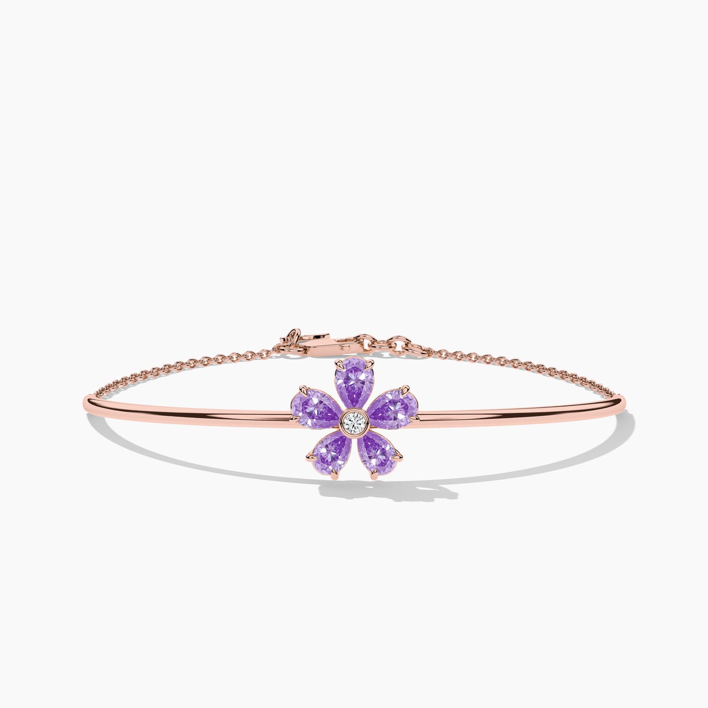 Purple diamond flower bracelet