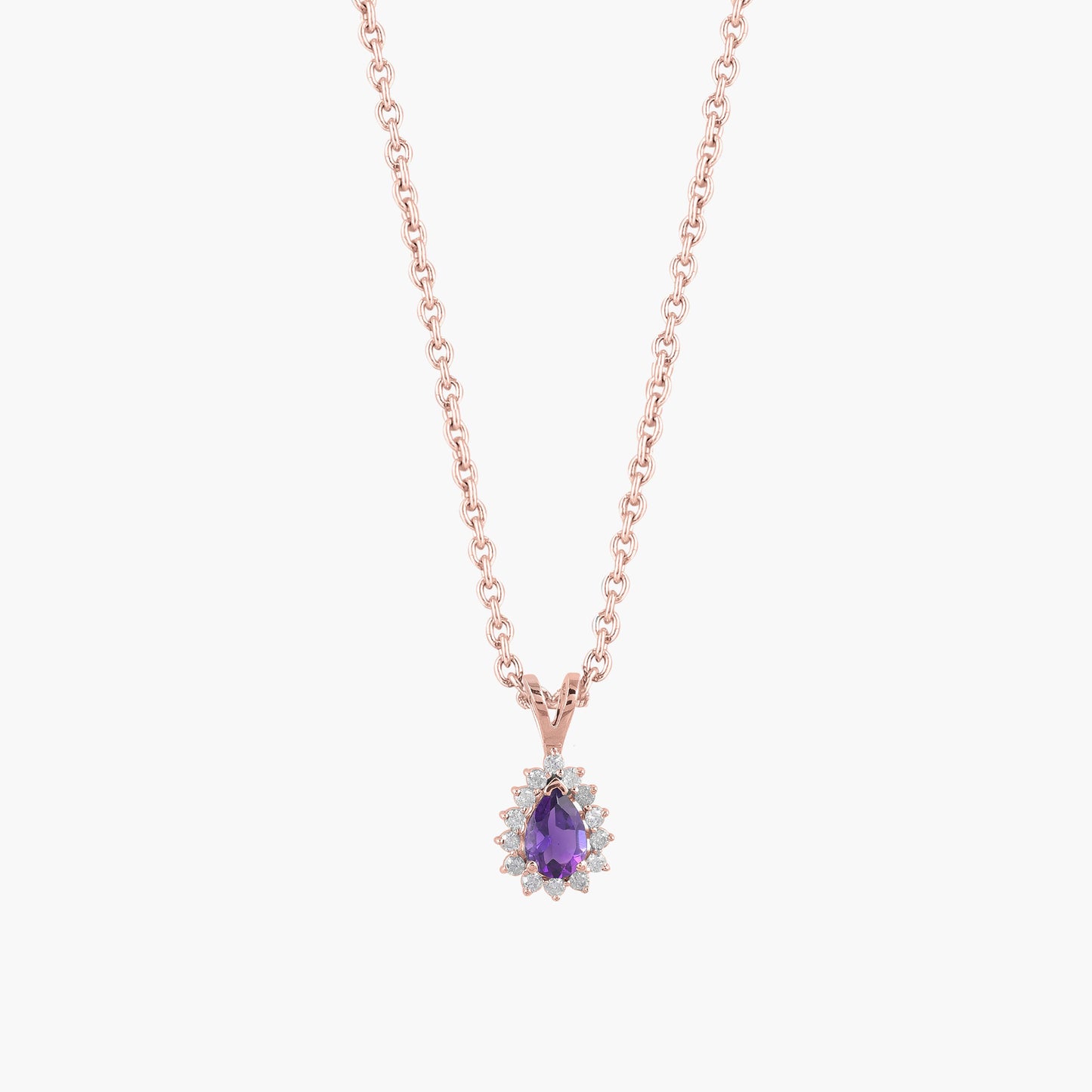 rose gold plated amethyst pendant
