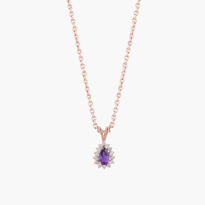 rose gold plated amethyst pendant