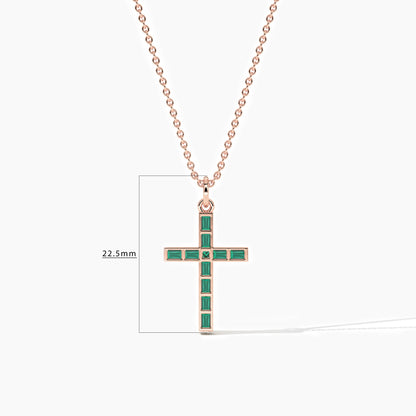 cross chain yellow gold plated