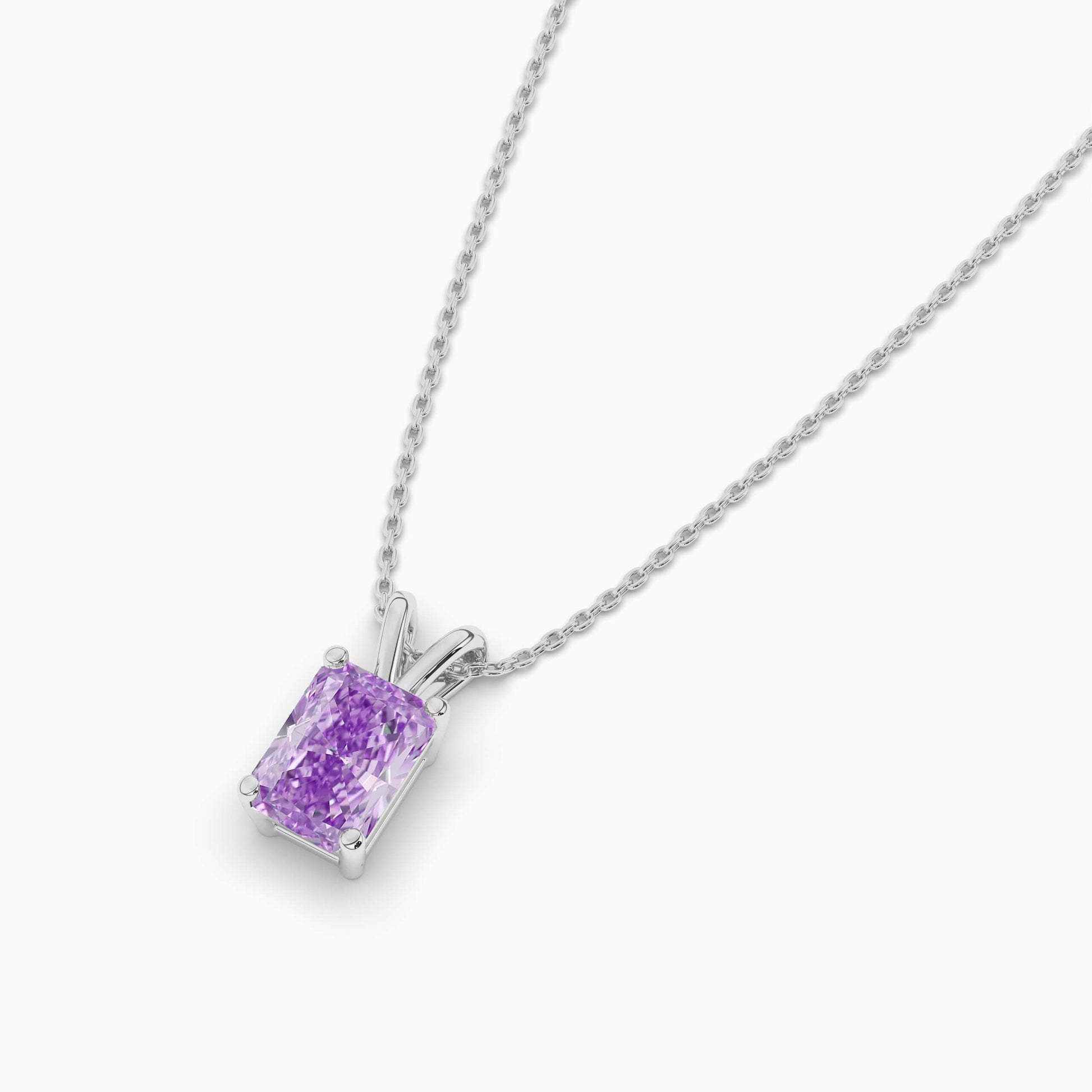 radiant diamond purple pendant