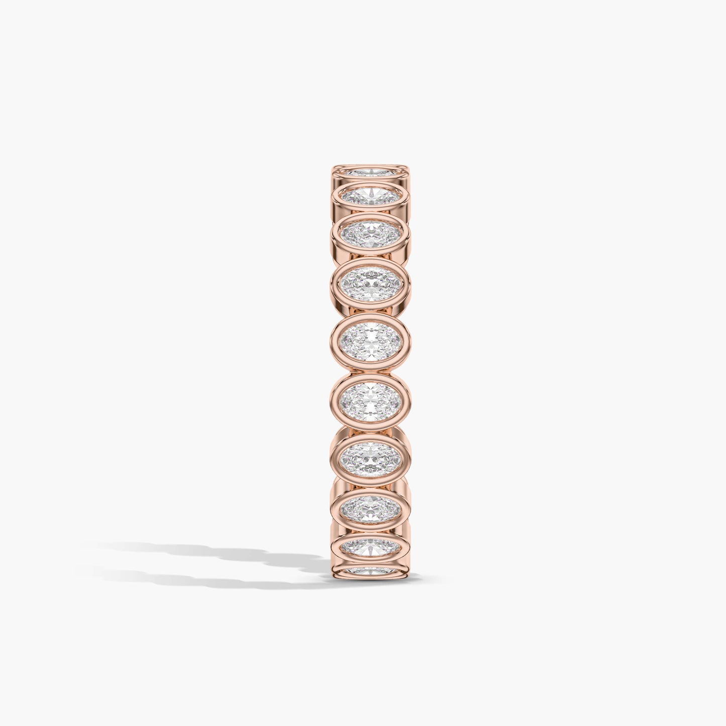 Rose gold ring with embedded diamonds 