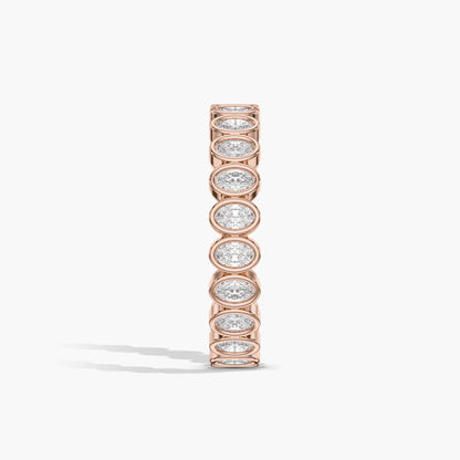 Rose gold ring with embedded diamonds 