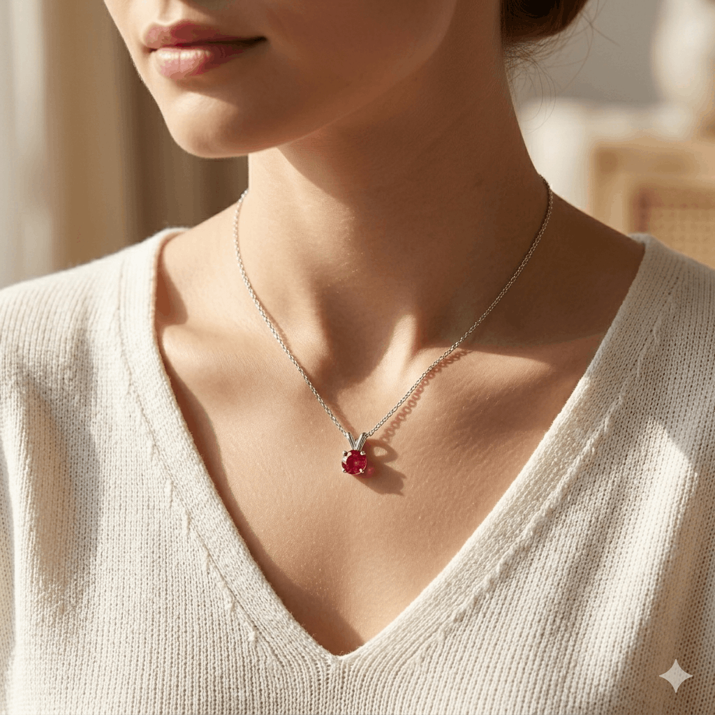 Ruby diamond necklace womens​