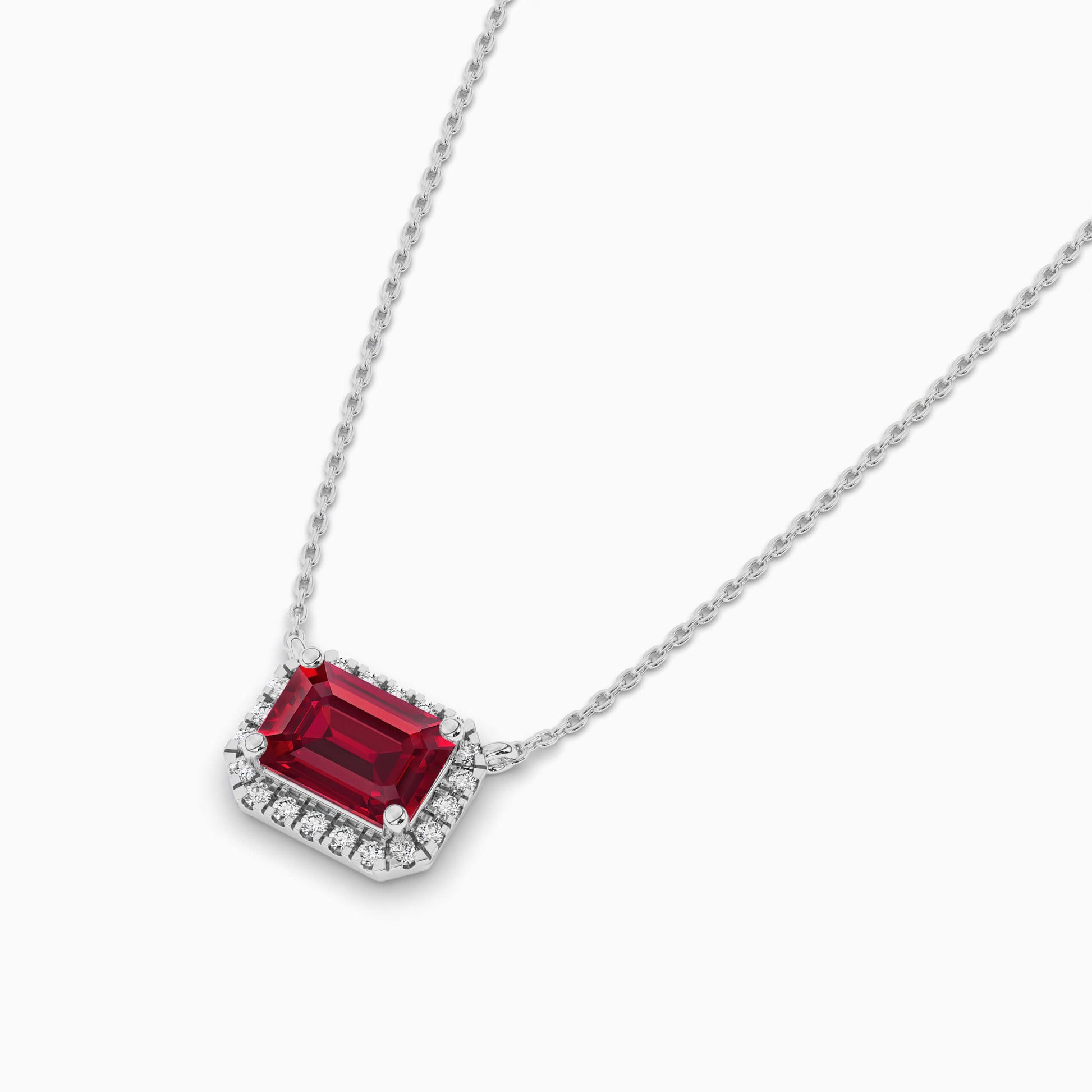 ruby and silver pendant white 